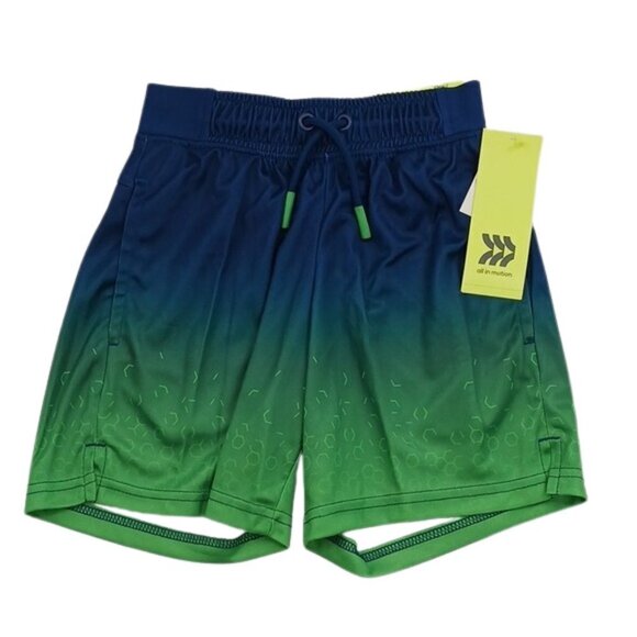 All In Motion Boys Athletic Shorts Green Ombre Moisture Wicking Size XS 4/5 - Picture 1 of 5